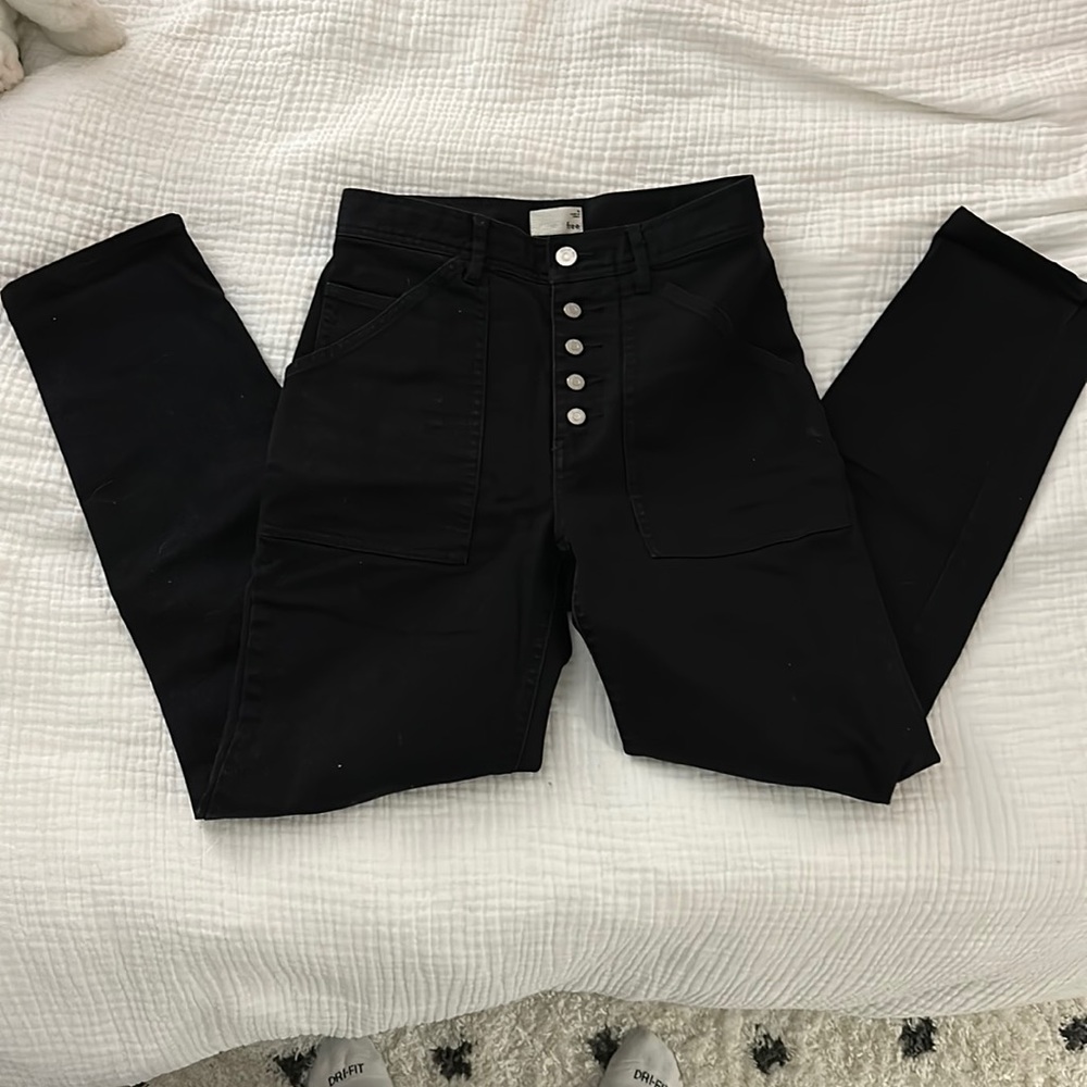 Wilfred free button fly black jeans
